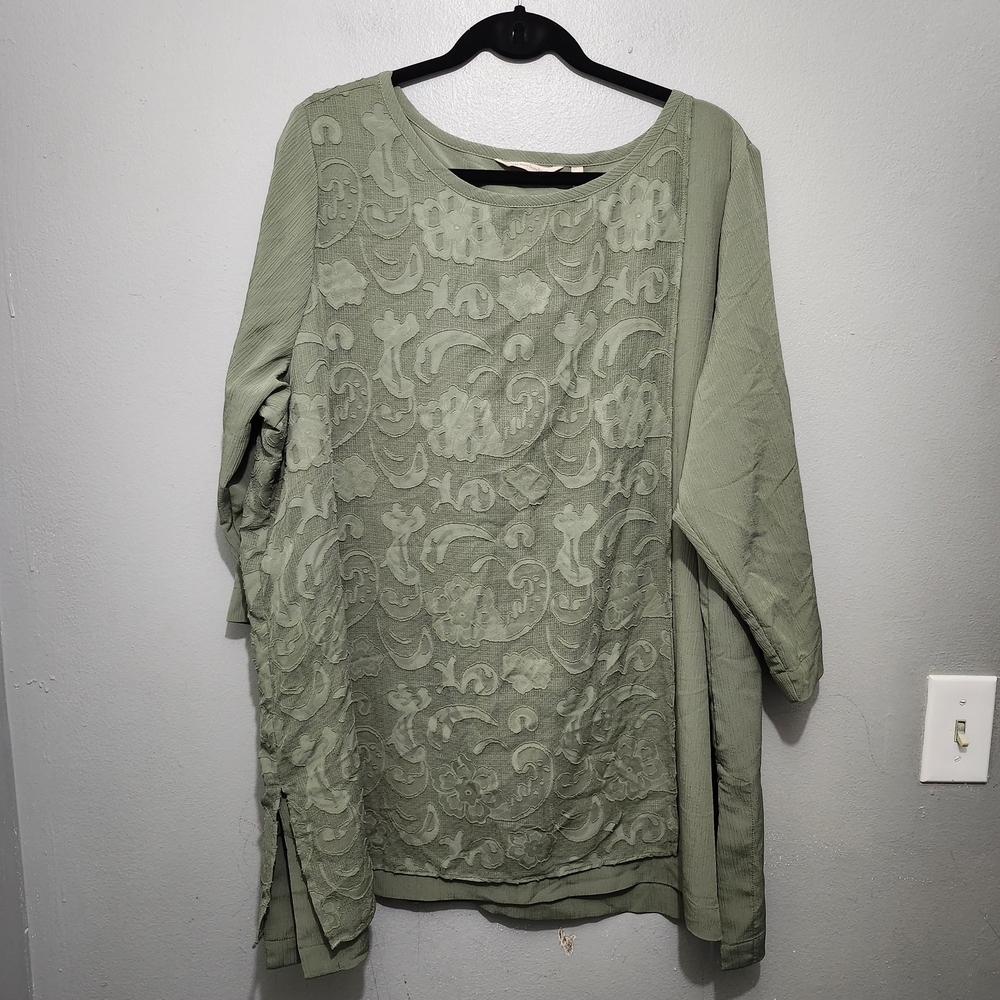 Soft Surroundings Sage Green Sabine Tunic Size 2X